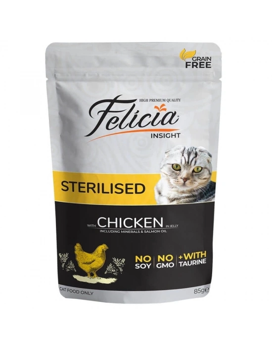 Felicia Tahılsız Tavuklu Pouch Kısırlaştırılmış Konserve Kedi Maması 1 Adet 85 Gr