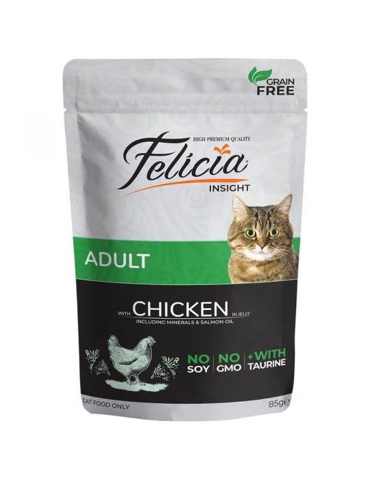 Felicia Tahılsız Tavuklu Pouch Yetişkin Konserve Kedi Maması 1 Adet 85 Gr