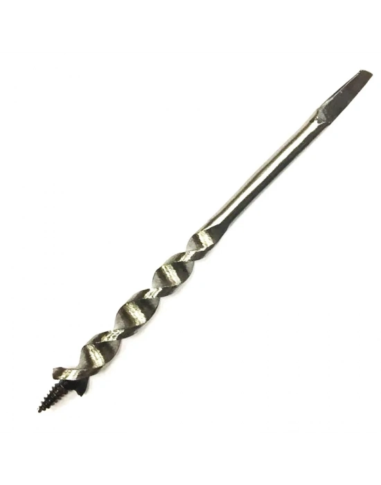 Fenerli Ahşap Burgu El / Matkap Ucu - Dört Köşe 12 Mm