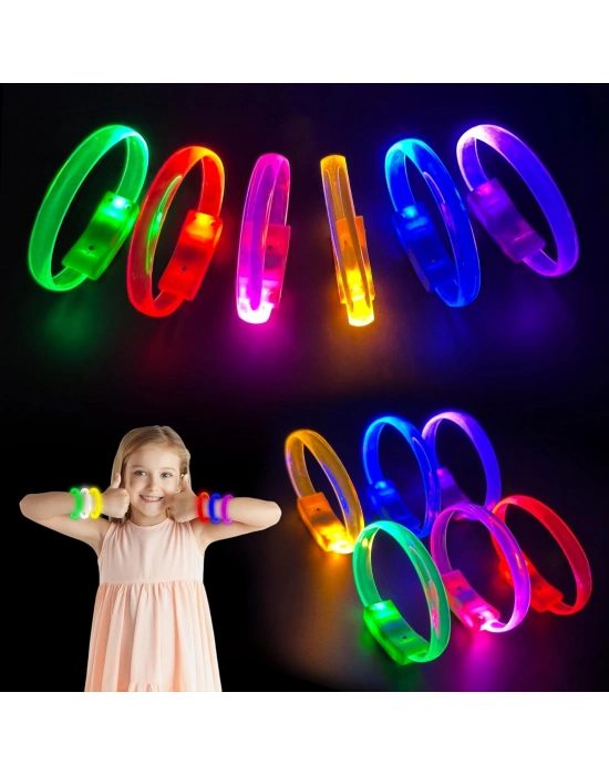 Festival & Parti LED Bileklik 3 Farklı Mod Işıklı 1 Adet