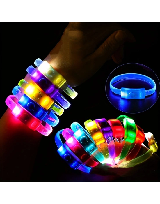 Festival & Parti Led Bileklik Baskı Yapılabilir 3 Farklı Mod Işıklı 1 Adet