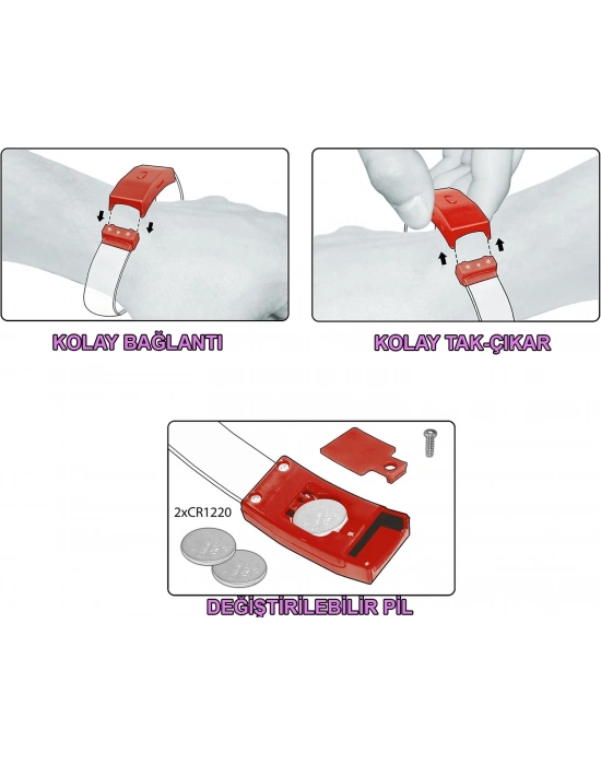 Festival & Parti LED Bileklik Baskı Yapılabilir 3 Farklı Mod Işıklı 1 Adet
