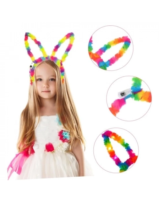 Fiber Optik LED Gökkuşağı Tavşan Kulak