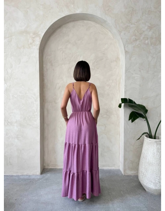 Fırfırlı katlı elbise s255049