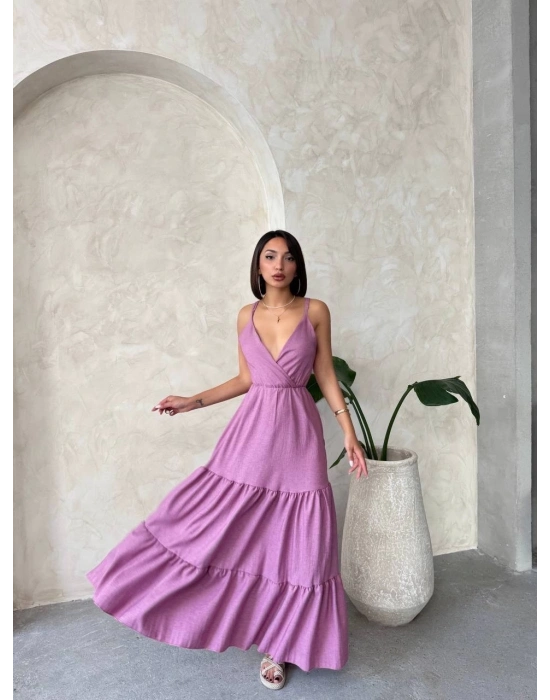 Fırfırlı katlı elbise s255049