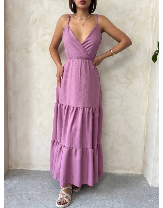 Fırfırlı katlı elbise s255049