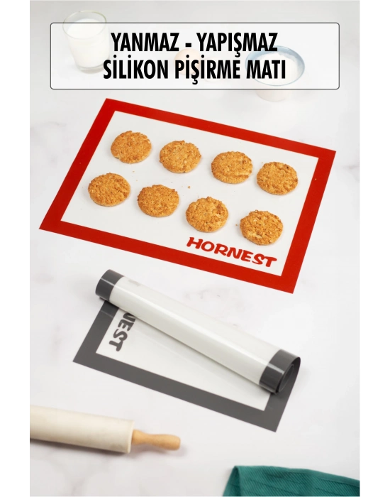 Fırınlanabilir Kendinden Yağlı Silikon Pişirme Matı Hamur Açma Matı Silpat 30x40 Cm 1 Adet