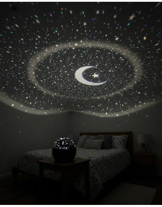 ® Fişli Yıldız Projektör Gece Lambası Müzikli