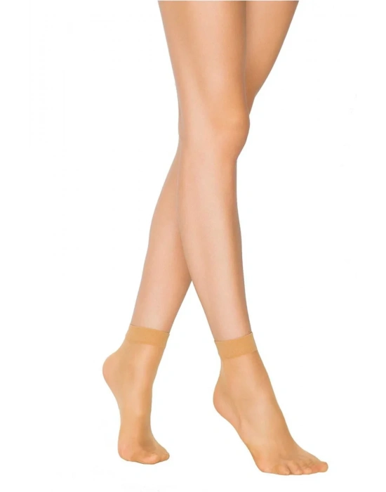 Fit 15 Soket Ince Parlak Kısa Çorap Ten