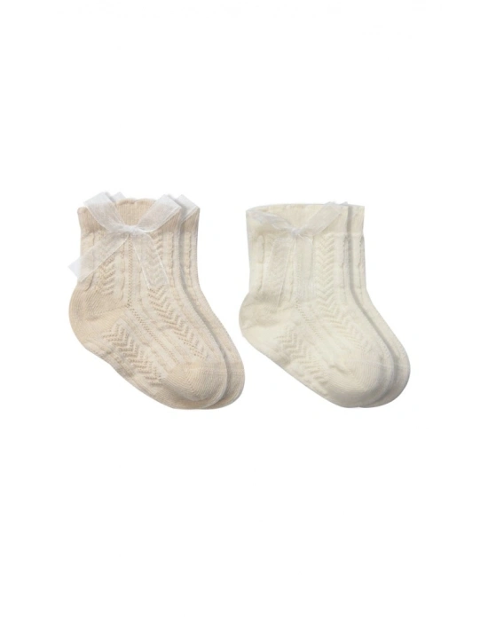 Fiyonklu Penye Soket Çorap 2li 10149 Bej