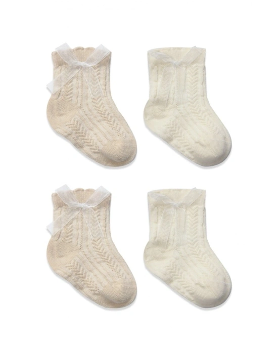 Fiyonklu Penye Soket Çorap 2li 10149 Bej