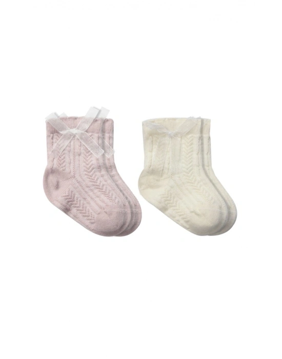 Fiyonklu Penye Soket Çorap 2li 10149 Lila