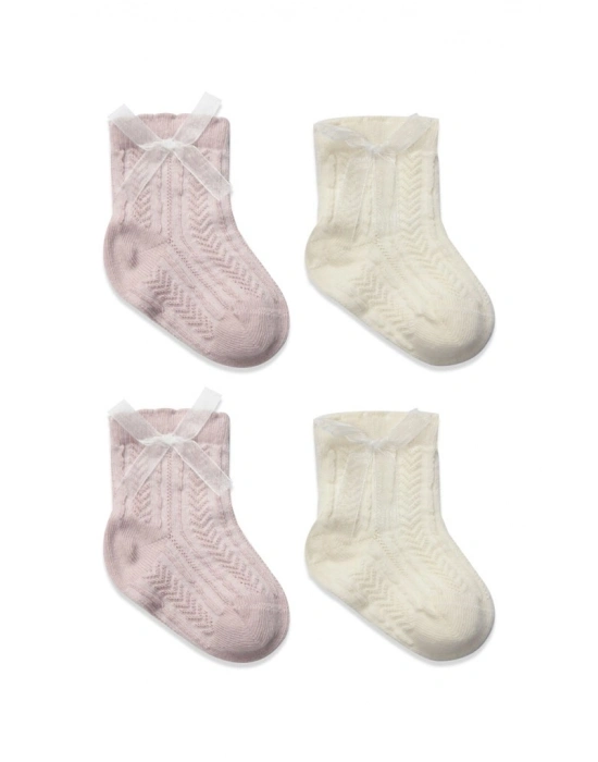 Fiyonklu Penye Soket Çorap 2li 10149 Lila