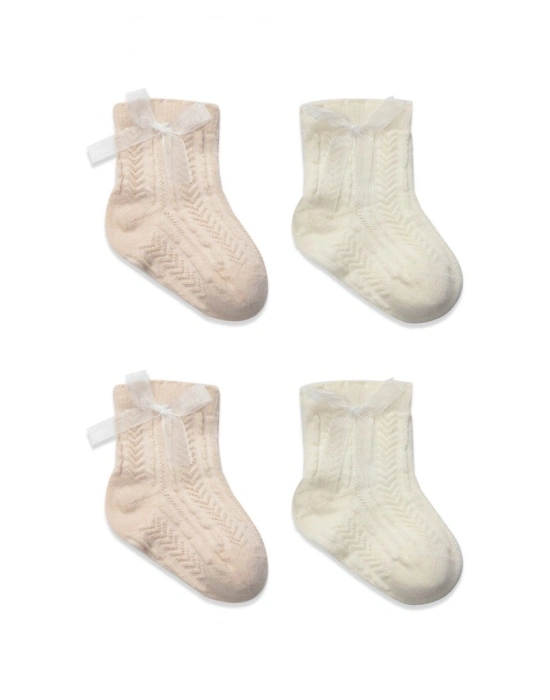 Fiyonklu Penye Soket Çorap 2li 10149 Somon