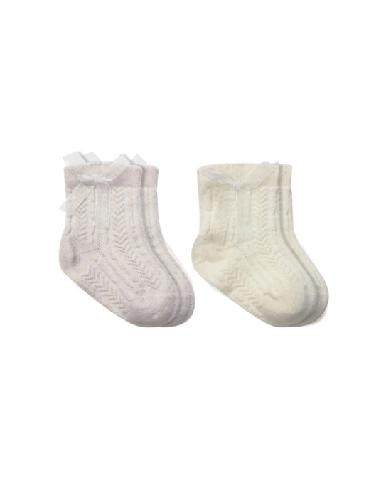 Fiyonklu Penye Soket Çorap 2li 10149 Taş