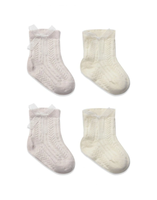 Fiyonklu Penye Soket Çorap 2li 10149 Taş