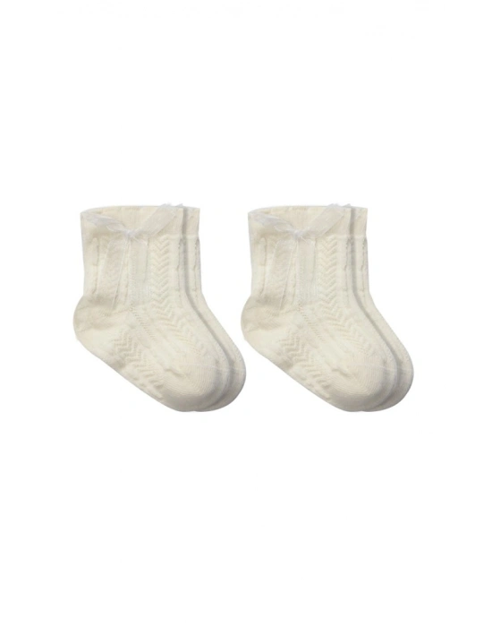 Fiyonklu Penye Soket Çorap 2li 10150 Naturel