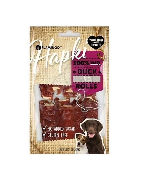 Flamingo Hapki Rolls Ördekli ve Pirinçli Köpek Ödül Maması 1 Adet 85 Gr
