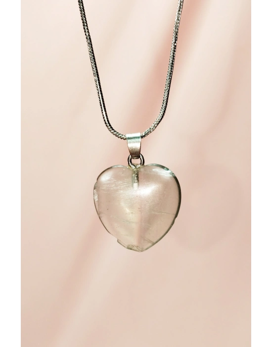 Florit Doğal Taşı Zincirli El Yapımı Kolye Uç: 2 cm Zincir: 20 cm Kutulu