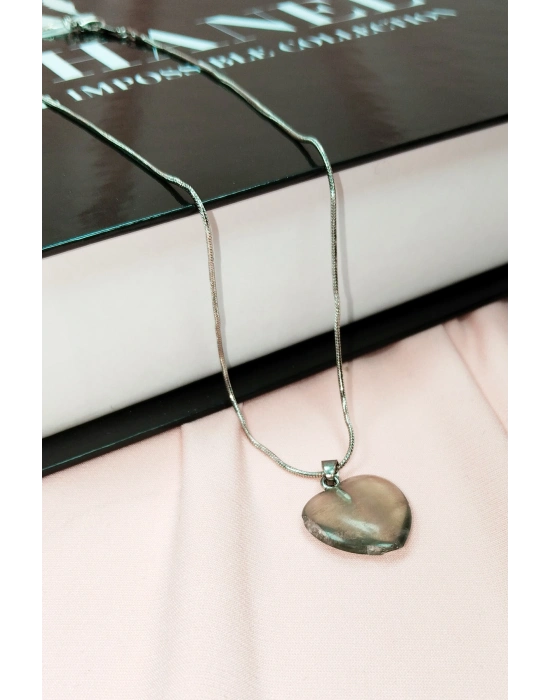 Florit Doğal Taşı Zincirli El Yapımı Kolye Uç: 2 cm Zincir: 20 cm Kutulu