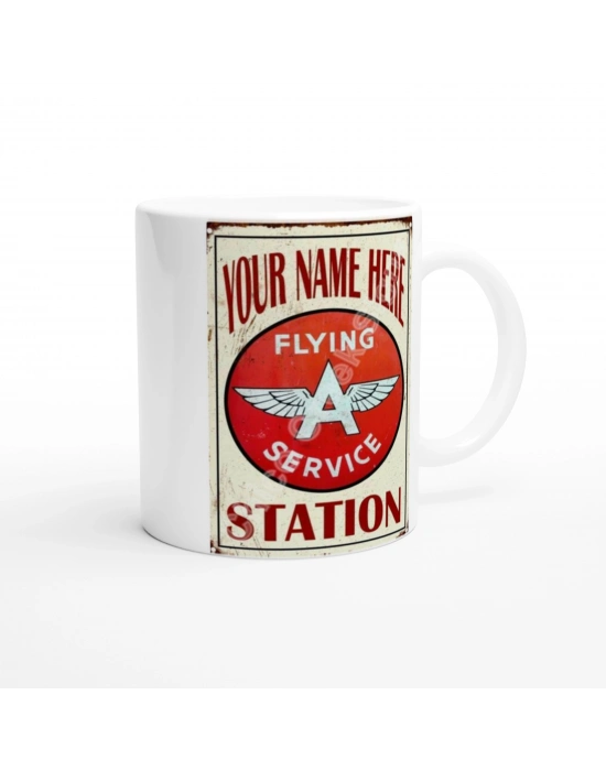 Flying A Servis İstasyonu Retro Baskılı Kupa Bardak