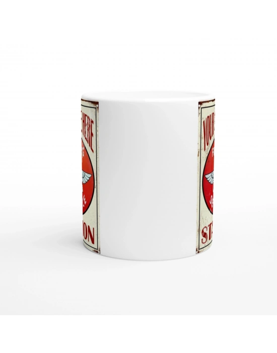 Flying A Servis İstasyonu Retro Baskılı Kupa Bardak