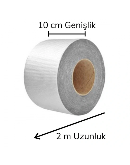 Folyo Kauçuk Bant Yapışkanlı Su Geçirmez Çatı Boru Tamir Bandı (2metre X 10 Cm)