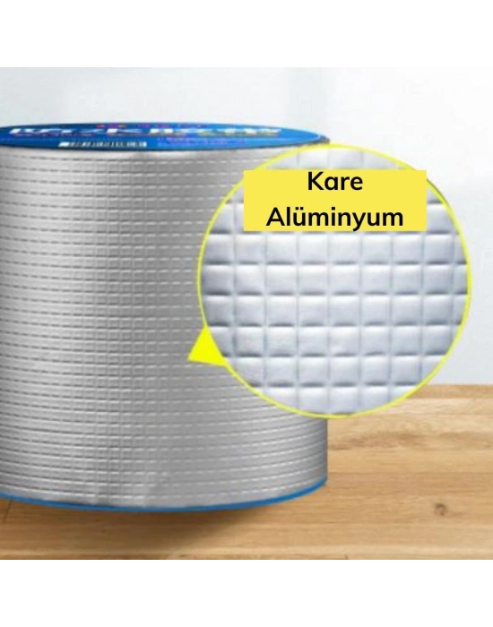 Folyo Kauçuk Bant Yapışkanlı Su Geçirmez Çatı Boru Tamir Bandı (2metre X 10 Cm)