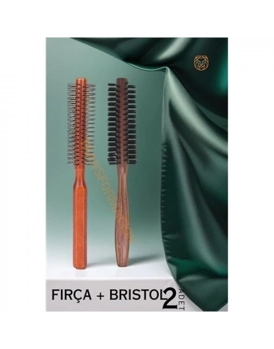 Fön ve Tarama Fırçası Ahşap 2 li SET