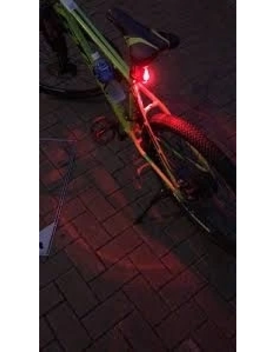 Fonksyonlu Bisiklet Arka Stop Uyarı İkaz Işığı Şarjlı 4 Modlu Lamba