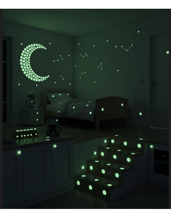 Fosforlu Etiket Karanlıkta Işık Veren Yıldız Tozu Etiketleri