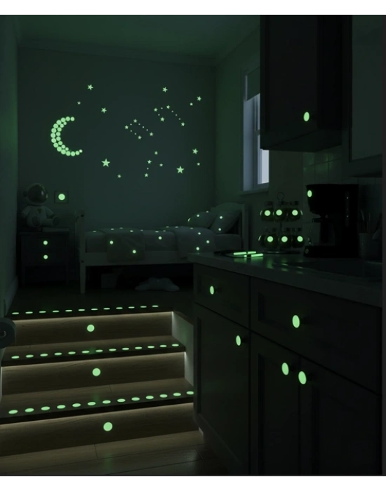 Fosforlu Etiket Karanlıkta Işık Veren Yıldız Tozu Etiketleri