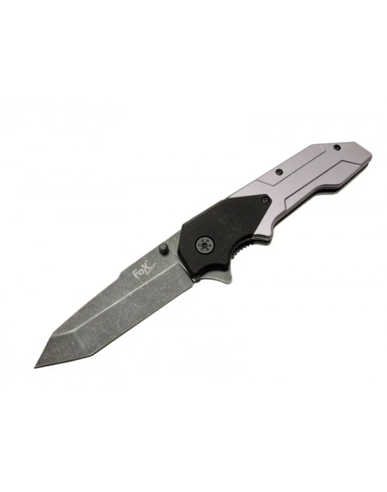 Fox A9 Gri Tanto Kamp Çakı 21cm- Yarı Otomatik, Kemerlikli