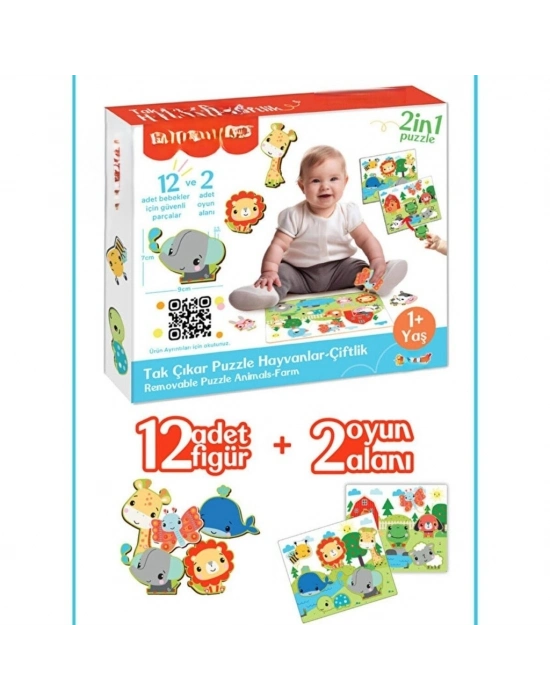 FP2755 TAK ÇIKAR PUZZLE HAYVANLAR