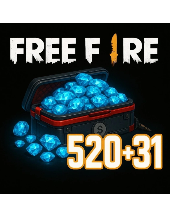 Free Fire 520+31 Bonus Elmas Global
