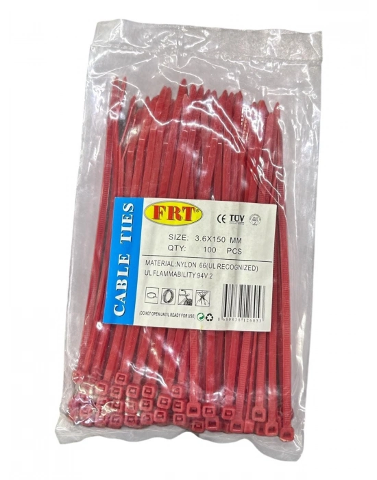 FRT Kırmızı 3,6X150 Kablo Bağı