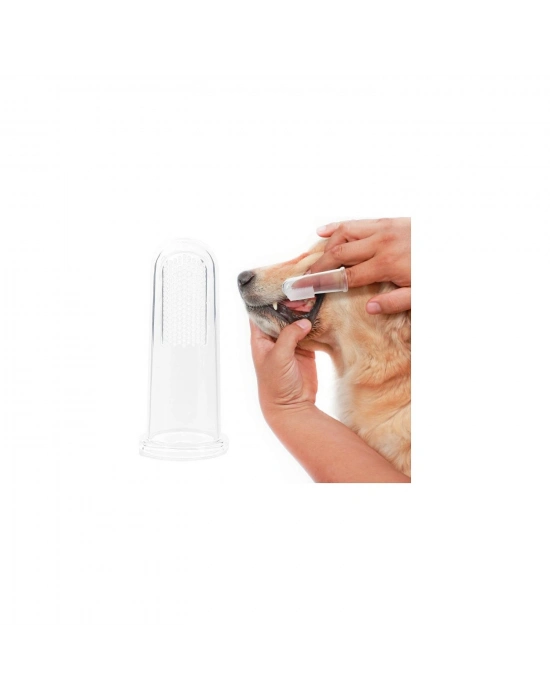 Markapet Kedi ve Köpek Parmak Diş Fırçası 5.5 cm Şeffaf
