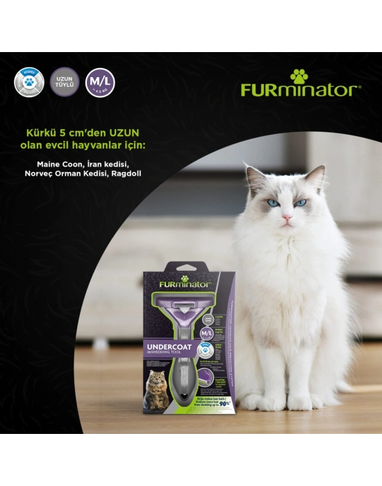Furminator Uzun Tüylü Long Hair Kedi Tarağı 6,2cm [M/L]