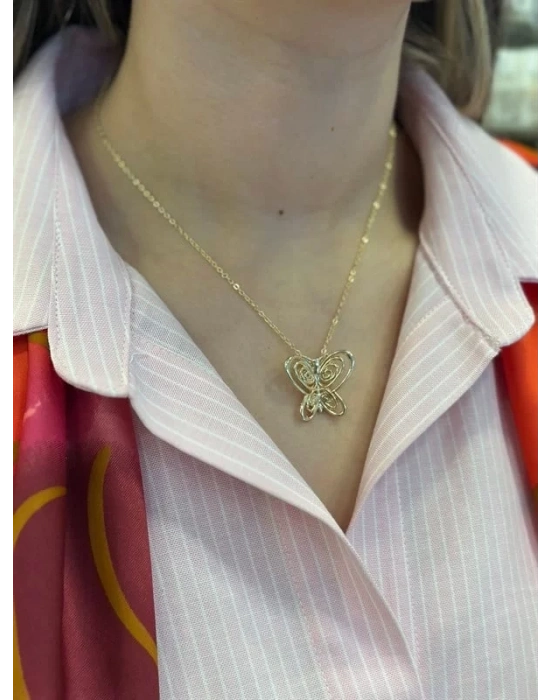 Füsün Kelebek Kolye - Altın
