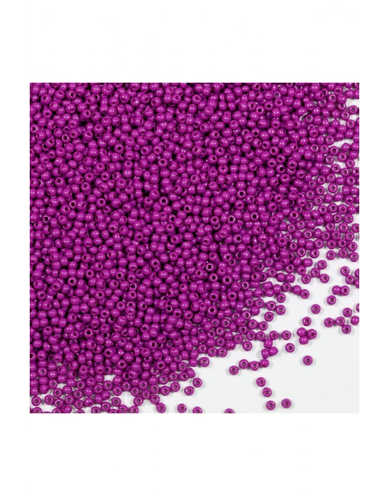 Fuşya Renk 4 mm Yaklaşık 660 adet / 60 gram Cam Boncuk Oya Yazma Bileklik ve Kolye