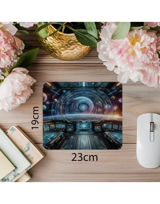 Fütüristik Arayüzlü Kokpit Mouse Pad - 19x23 cm 2 mm Dikdörtgen İthal Baskılı Mouse Pad