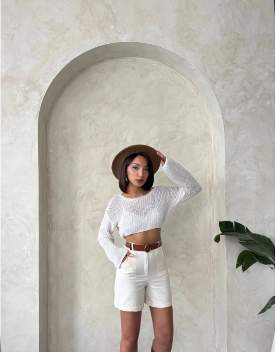 Gabardin kumaş şort