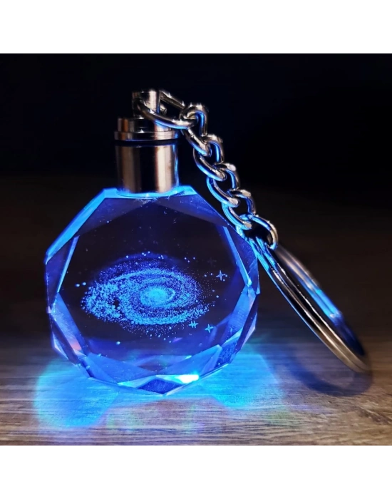 Galaxy Gezegen Tasarım Işıklı Anahtarlık