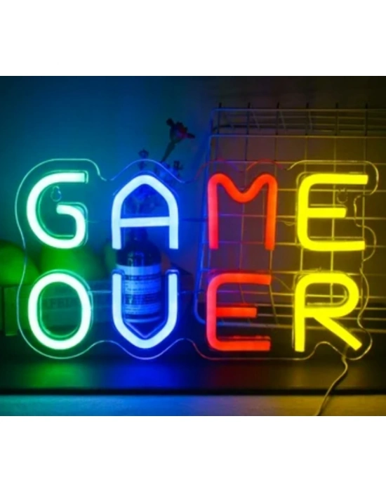 GAME OVER Tasarımlı Neon Led