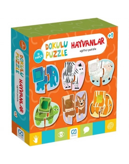 Games Hayvanlar Dokulu Eğitici Puzzle 18 Parça 5126