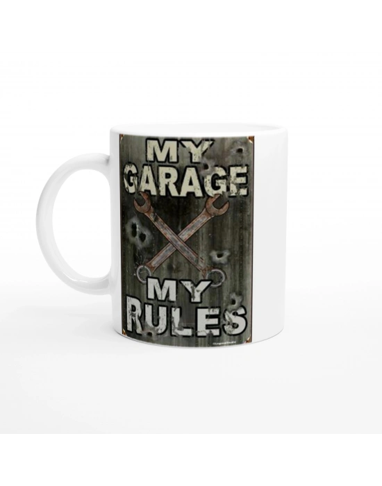 Garaj Kuralları Metal Levha Temalı Kupa Bardak