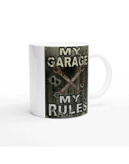 Garaj Kuralları Metal Levha Temalı Kupa Bardak
