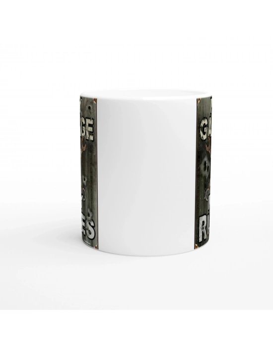 Garaj Kuralları Metal Levha Temalı Kupa Bardak