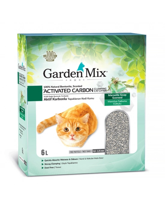 Garden Mix Aktif Karbonlu Sabun Kokulu Kedi Kumu 6 lt