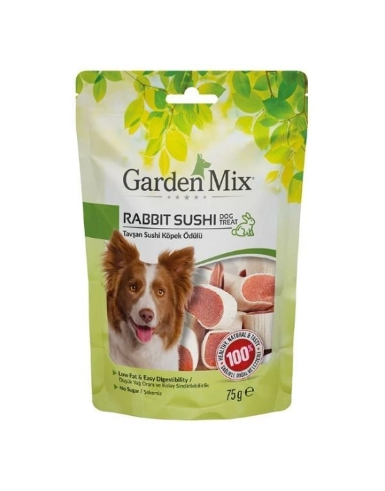Garden Mix Tavşan Sushi Düşük Yağlı Şekersiz Köpek Ödül Maması 1 Adet 75 Gr